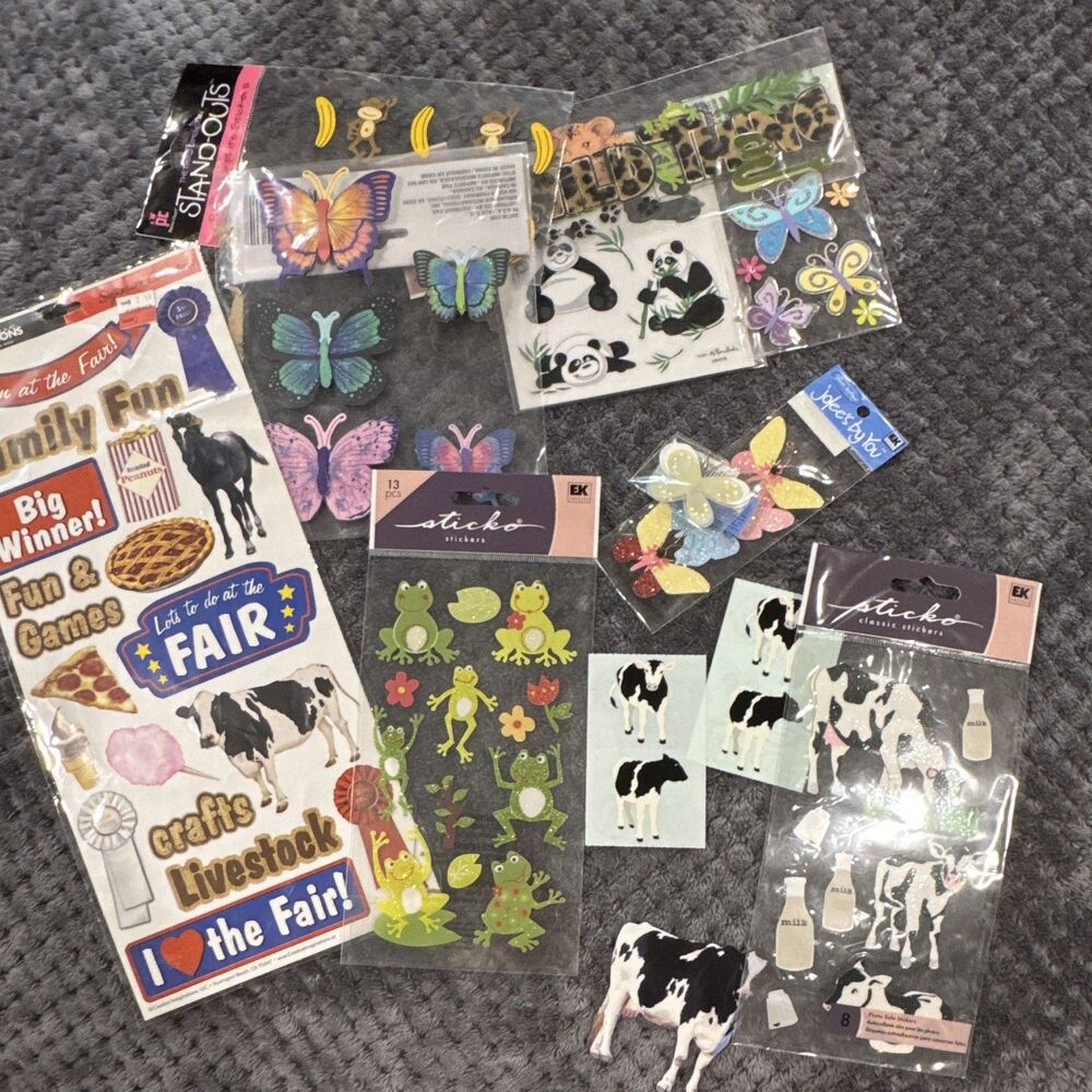 Mixed Brands Scrapbooking Stickers & Embellishments Lot Farm Fair Jungle Paper